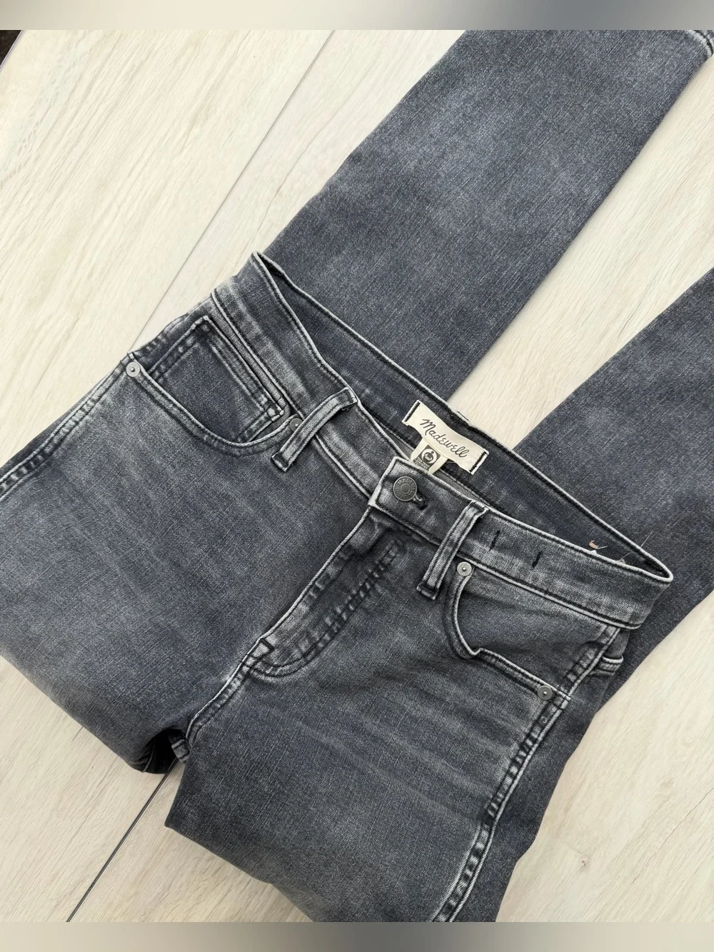 Madewell 10” High Rise Dark Gray Skinny Jeans 28 Quality Stretch Denim Baddie